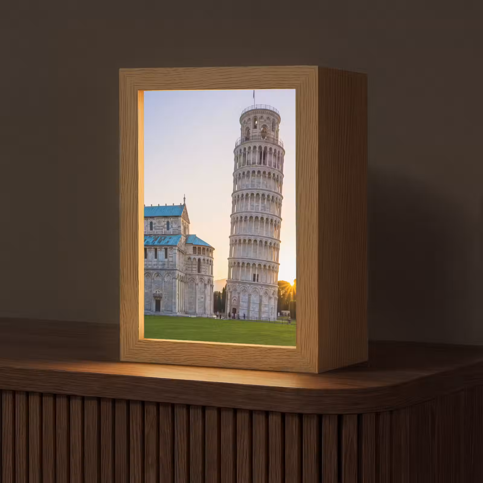 Gepersonaliseerde Lightbox - Architectuur - Toren - Pisa - Italië - Zonsondergang — 1