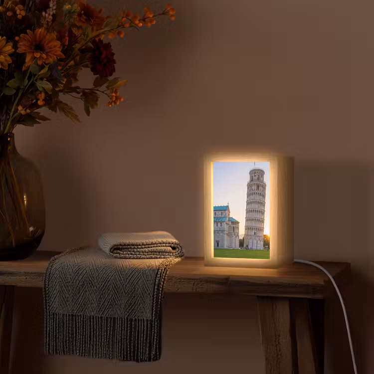 Gepersonaliseerde Lightbox - Architectuur - Toren - Pisa - Italië - Zonsondergang — 3