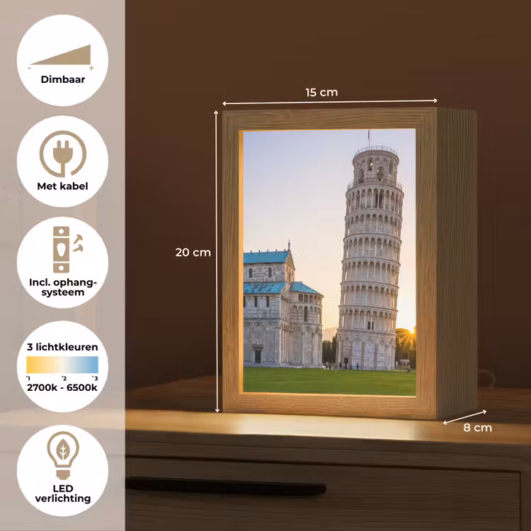 Gepersonaliseerde Lightbox - Architectuur - Toren - Pisa - Italië - Zonsondergang — 7