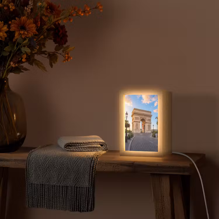 Gepersonaliseerde Lightbox - Monument - Parijs - Zonsondergang - Architectuur - Goud — 3