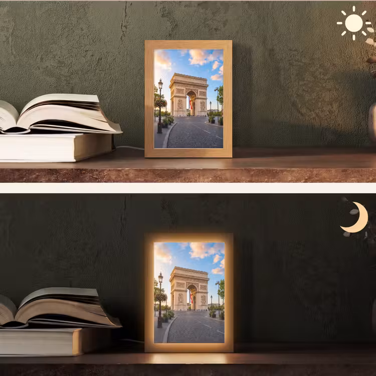 Gepersonaliseerde Lightbox - Monument - Parijs - Zonsondergang - Architectuur - Goud — 5