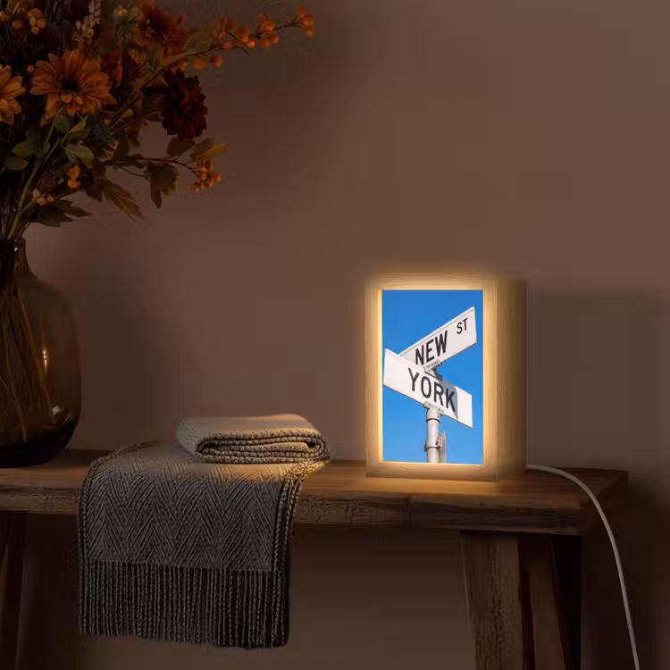 Gepersonaliseerde Lightbox - New York - Straatbord - Stad - Urban - Blauw — 3