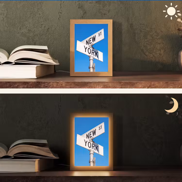 Gepersonaliseerde Lightbox - New York - Straatbord - Stad - Urban - Blauw — 5