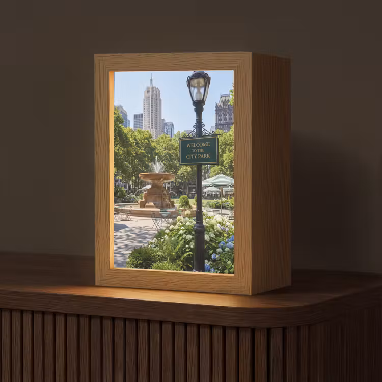 Gepersonaliseerde Lightbox - Park - Fontein - Stad - Natuur — 1