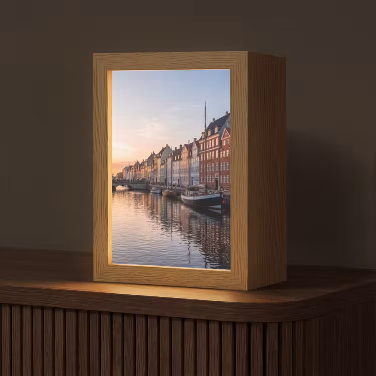 Gepersonaliseerde Lightbox - Stad - Gracht - Zonsondergang - Klassiek - Kleurrijk — 1