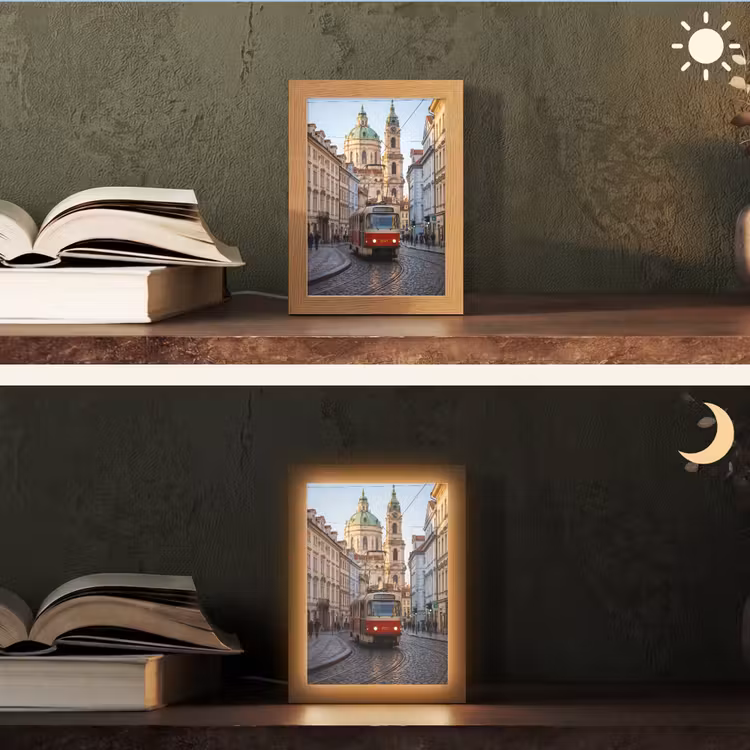 Gepersonaliseerde Lightbox - Tram - Straat - Stadsgezicht - Klassiek - Rood — 5