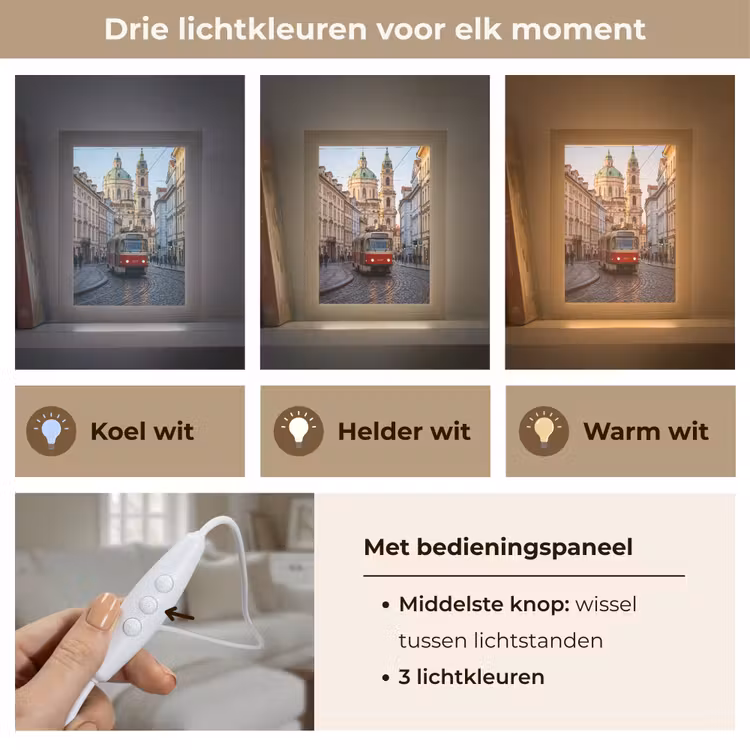 Gepersonaliseerde Lightbox - Tram - Straat - Stadsgezicht - Klassiek - Rood — 6