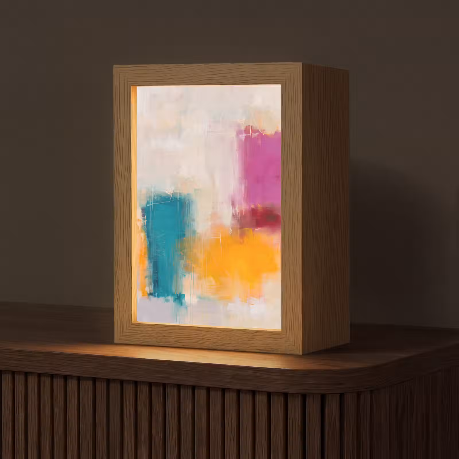 Gepersonaliseerde Lightbox - Abstract - Kleurrijk - Modern - Kunst - Oranje — 1