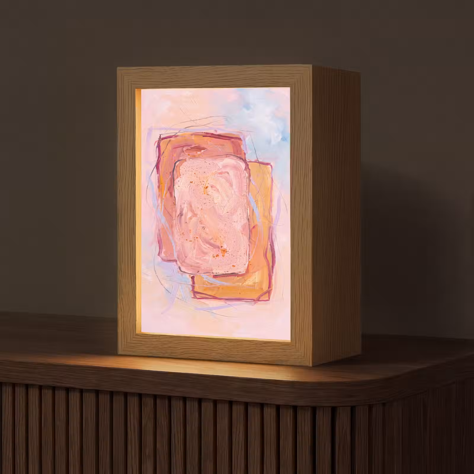 Gepersonaliseerde Lightbox - Abstract - Vormen - Modern - Roze — 1