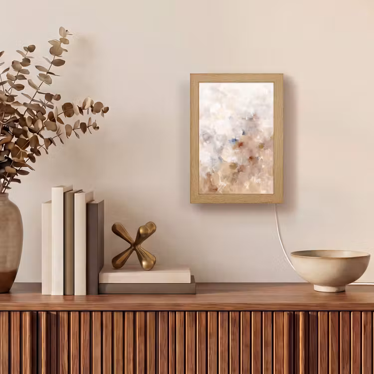 Gepersonaliseerde Lightbox - Abstract - Borstelstreken - Modern - Beige - Kunst — 4