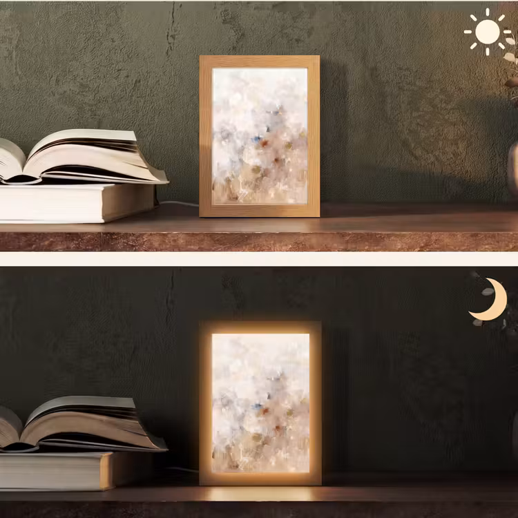 Gepersonaliseerde Lightbox - Abstract - Borstelstreken - Modern - Beige - Kunst — 5