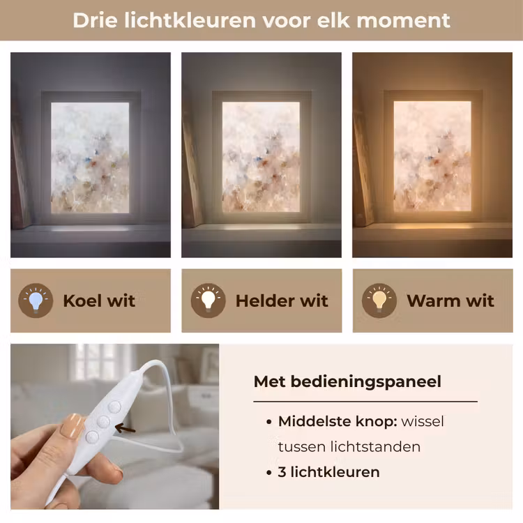 Gepersonaliseerde Lightbox - Abstract - Borstelstreken - Modern - Beige - Kunst — 6