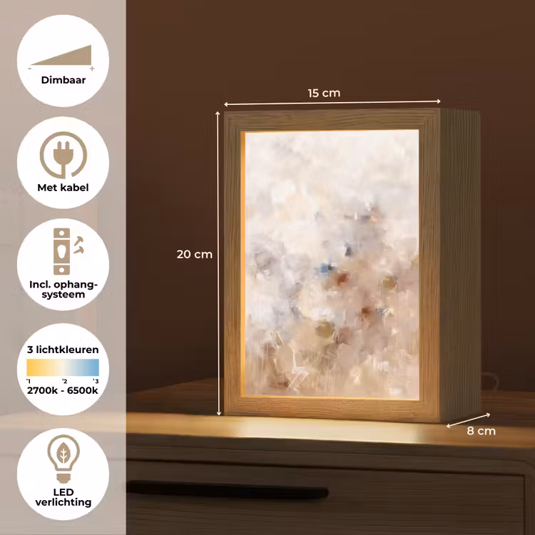 Gepersonaliseerde Lightbox - Abstract - Borstelstreken - Modern - Beige - Kunst — 7
