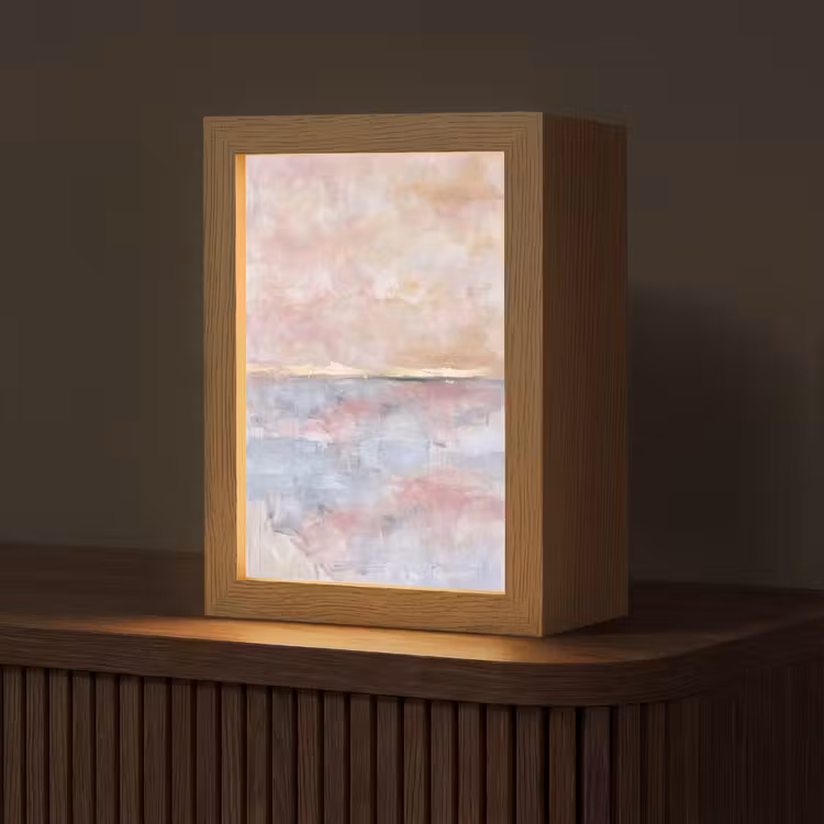 Gepersonaliseerde Lightbox - Abstract - Horizontaal - Kunst - Roze - Goud — 1