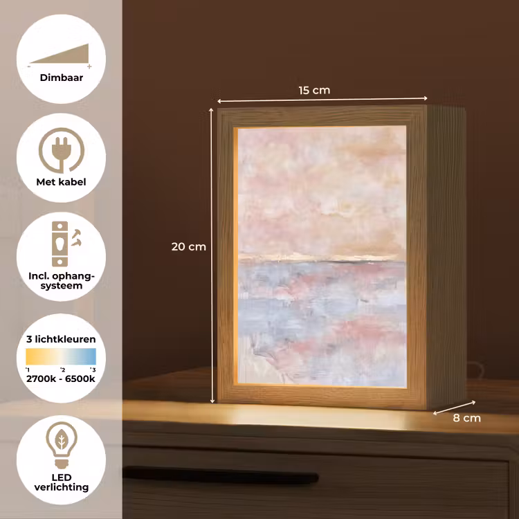 Gepersonaliseerde Lightbox - Abstract - Horizontaal - Kunst - Roze - Goud — 7