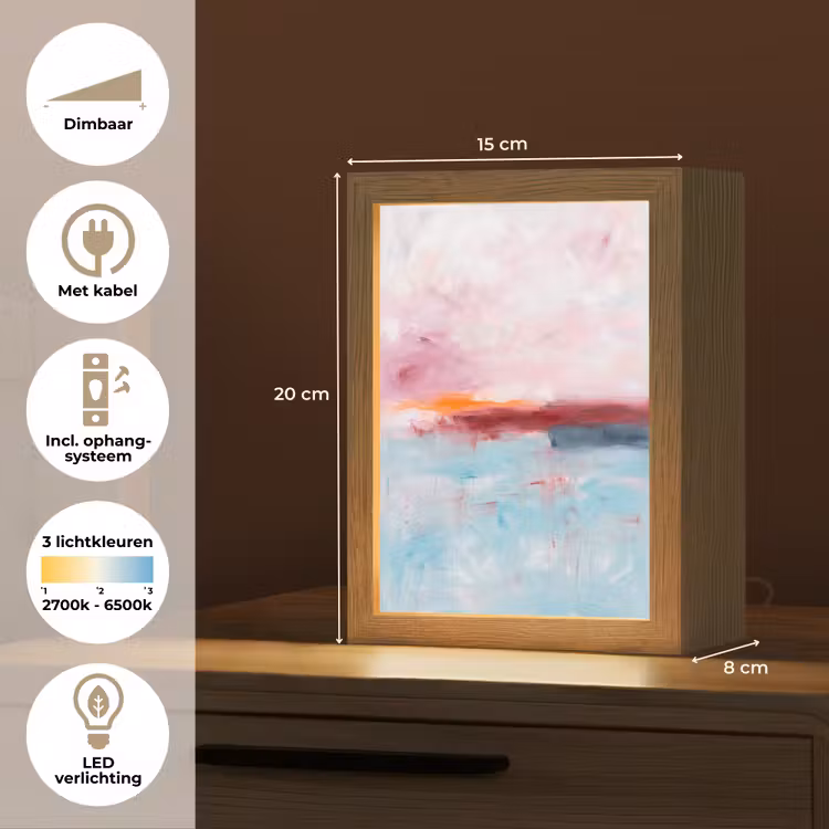 Gepersonaliseerde Lightbox - Abstract - Kleuren - Modern - Kunst - Roze — 7