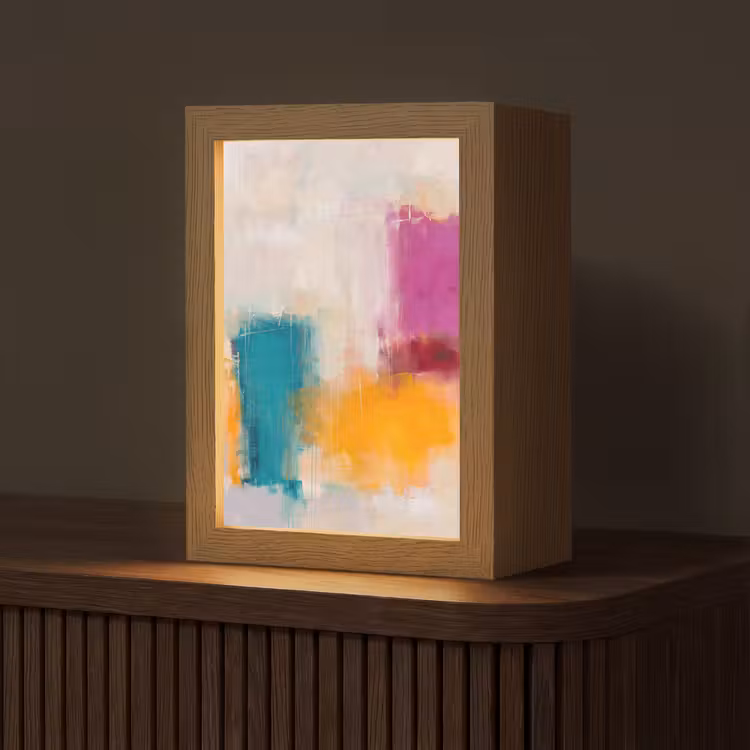 Gepersonaliseerde Lightbox - Abstract - Kleurrijk - Modern - Kunst - Oranje — 1