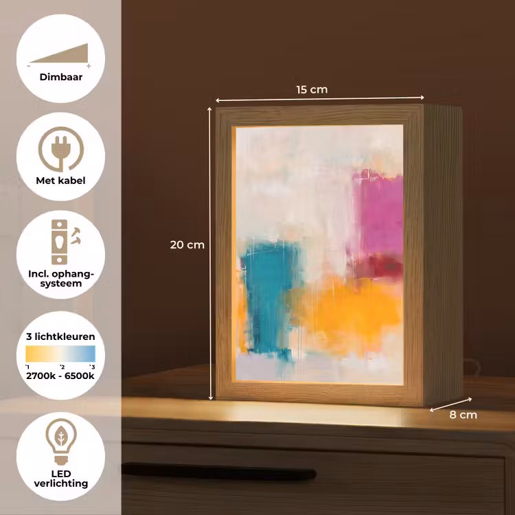 Gepersonaliseerde Lightbox - Abstract - Kleurrijk - Modern - Kunst - Oranje — 7