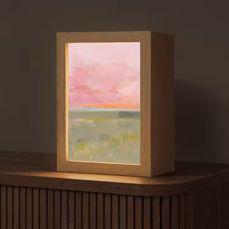 Gepersonaliseerde Lightbox - Abstract - Landschap - Modern - Roze - Oranje — 1