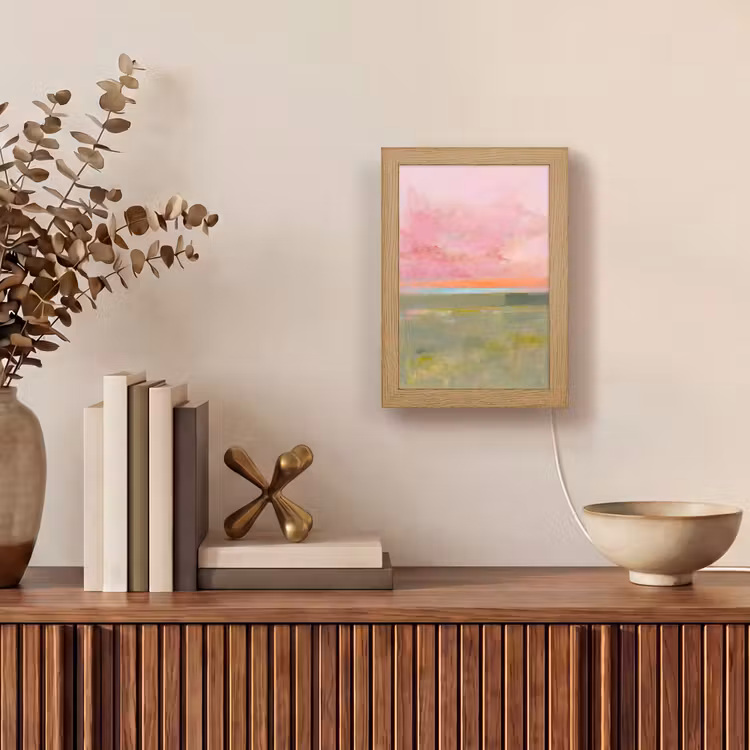 Gepersonaliseerde Lightbox - Abstract - Landschap - Modern - Roze - Oranje — 4