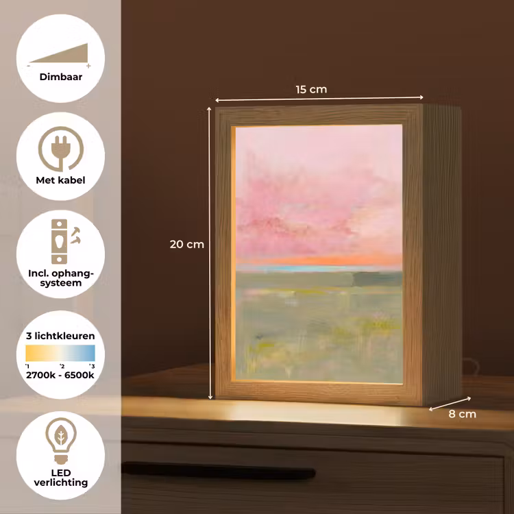 Gepersonaliseerde Lightbox - Abstract - Landschap - Modern - Roze - Oranje — 7