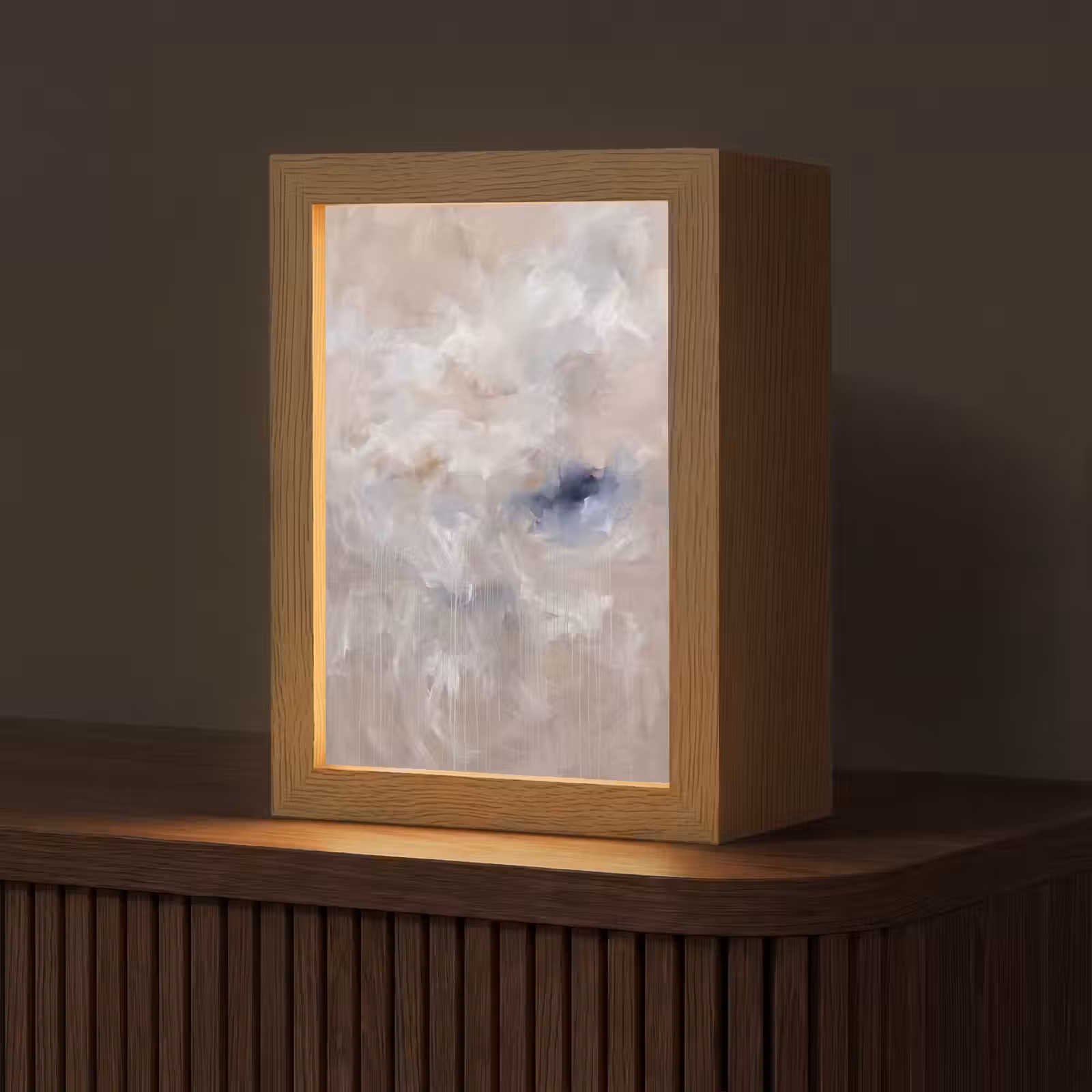 Gepersonaliseerde Lightbox - Abstract - Wolken - Sfeer - Modern - Beige — 1