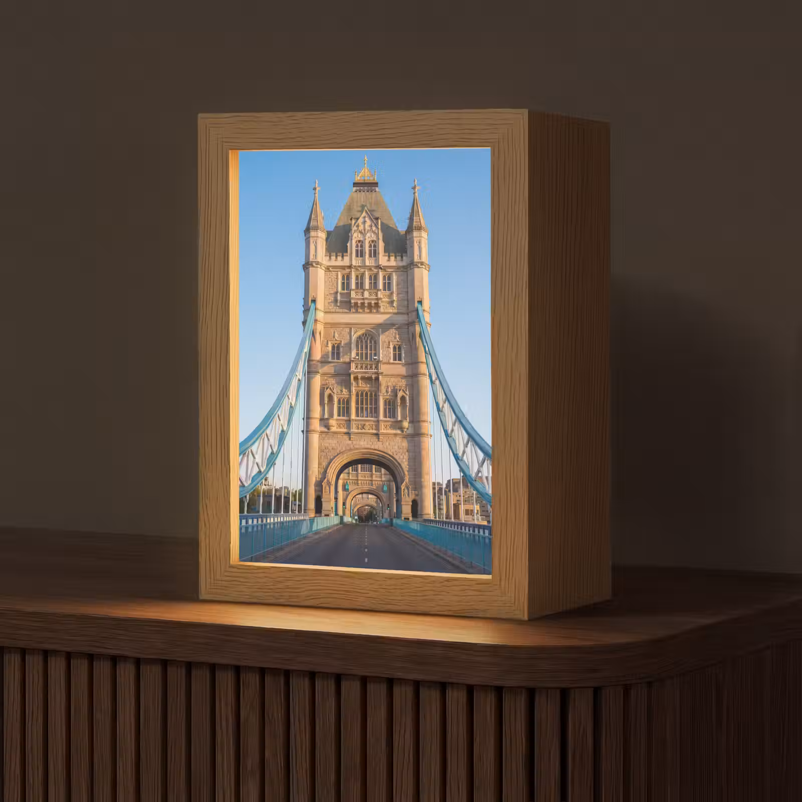 Gepersonaliseerde Lightbox - Brug - Toren - Architectuur - Klassiek - Blauw — 1