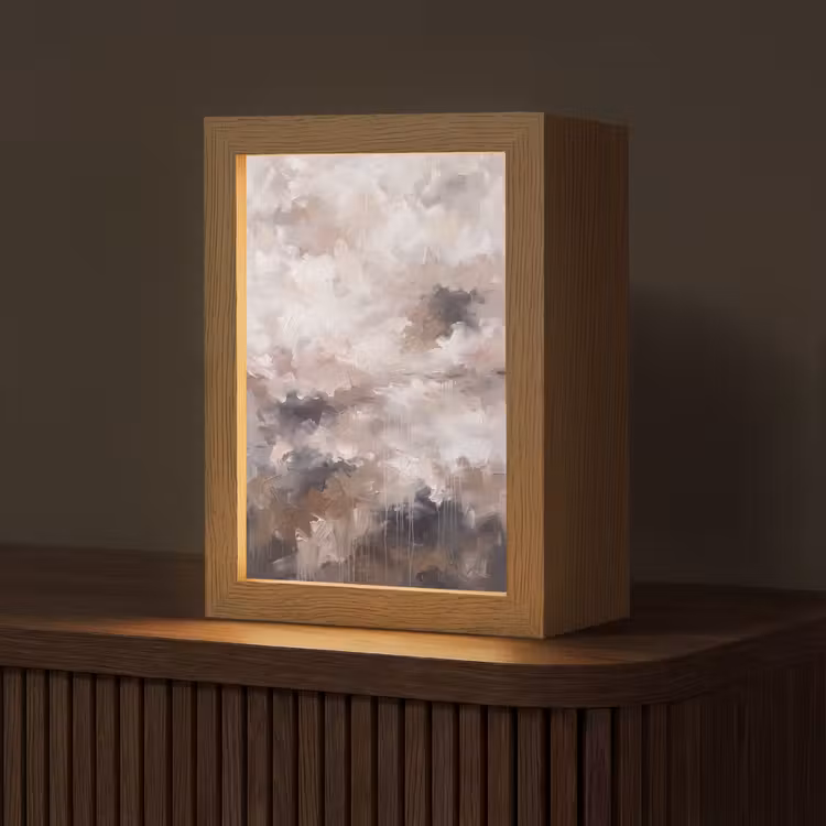 Gepersonaliseerde Lightbox - Abstract - Textuur - Kunst - Modern - Beige — 1