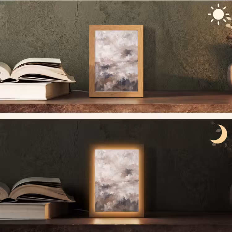 Gepersonaliseerde Lightbox - Abstract - Textuur - Kunst - Modern - Beige — 5