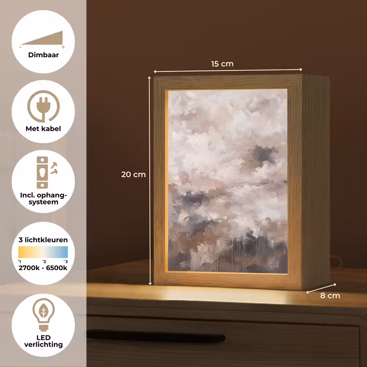 Gepersonaliseerde Lightbox - Abstract - Textuur - Kunst - Modern - Beige — 7