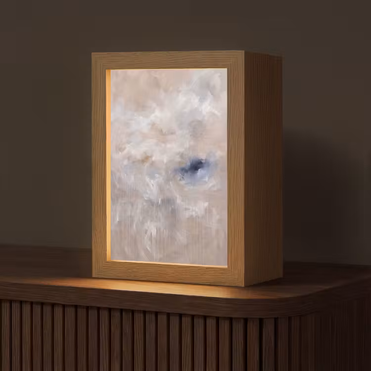Gepersonaliseerde Lightbox - Abstract - Wolken - Sfeer - Modern - Beige — 1