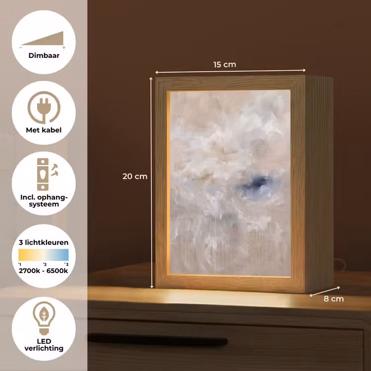 Gepersonaliseerde Lightbox - Abstract - Wolken - Sfeer - Modern - Beige — 7