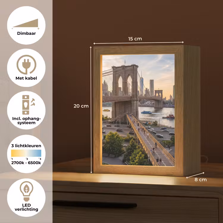 Gepersonaliseerde Lightbox - Brug - Rivier - Stad - Zonsondergang - Architectuur — 7