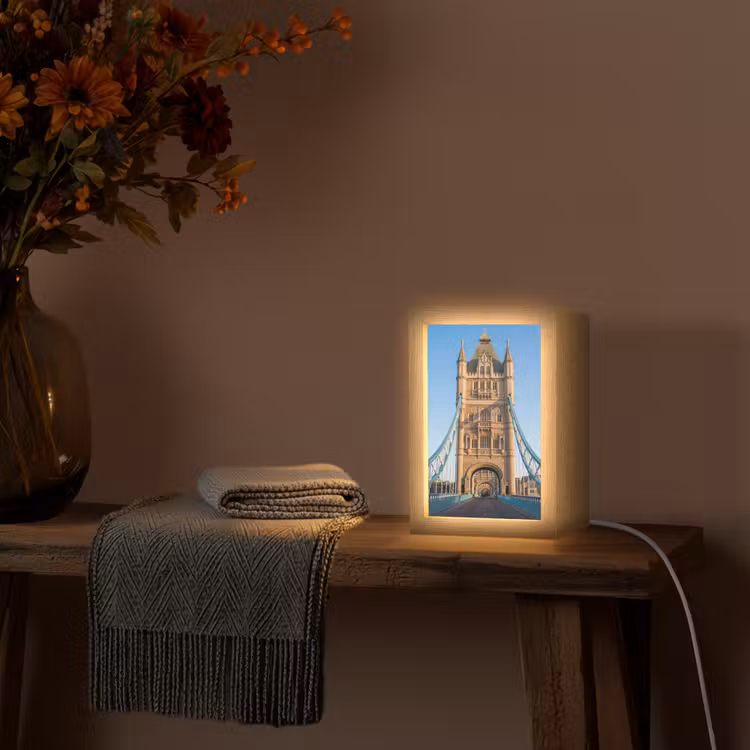 Gepersonaliseerde Lightbox - Brug - Toren - Architectuur - Klassiek - Blauw — 3
