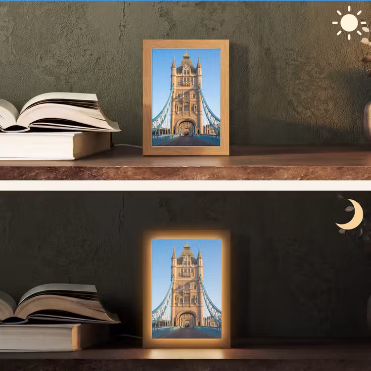 Gepersonaliseerde Lightbox - Brug - Toren - Architectuur - Klassiek - Blauw — 5