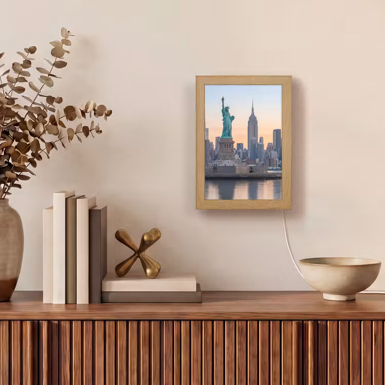 Gepersonaliseerde Lightbox - Vrijheidsbeeld - New York - Zonsopgang - Stad - Architectuur — 4