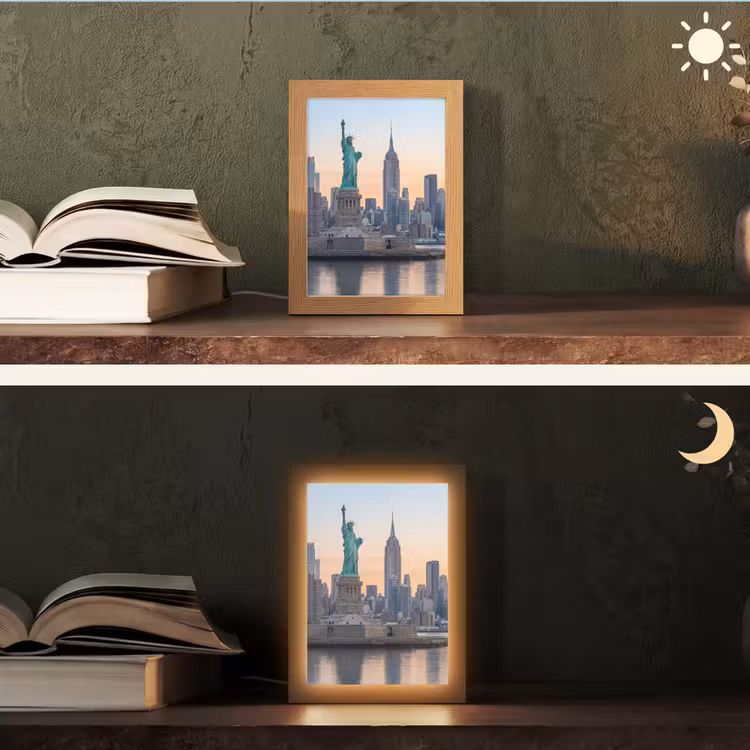 Gepersonaliseerde Lightbox - Vrijheidsbeeld - New York - Zonsopgang - Stad - Architectuur — 5