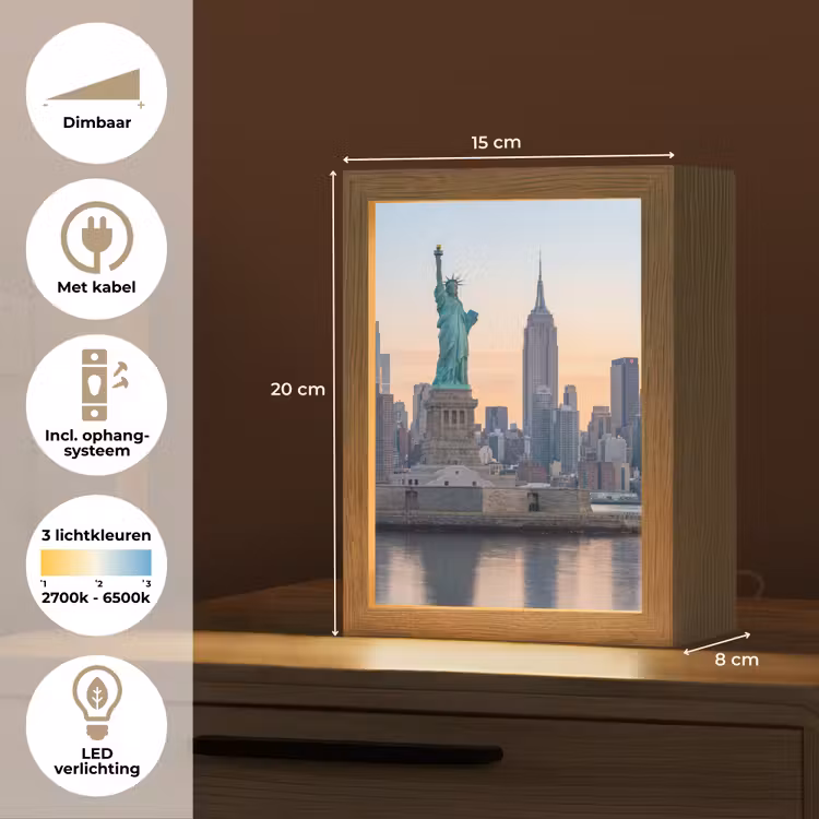 Gepersonaliseerde Lightbox - Vrijheidsbeeld - New York - Zonsopgang - Stad - Architectuur — 7