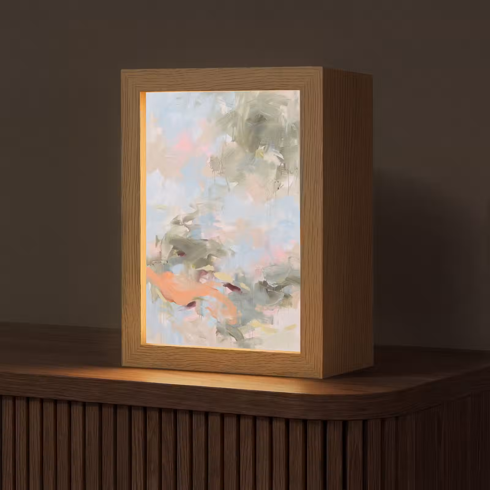 Gepersonaliseerde Lightbox - Abstract - Borstelstreken - Kunst - Modern - Pastel — 1