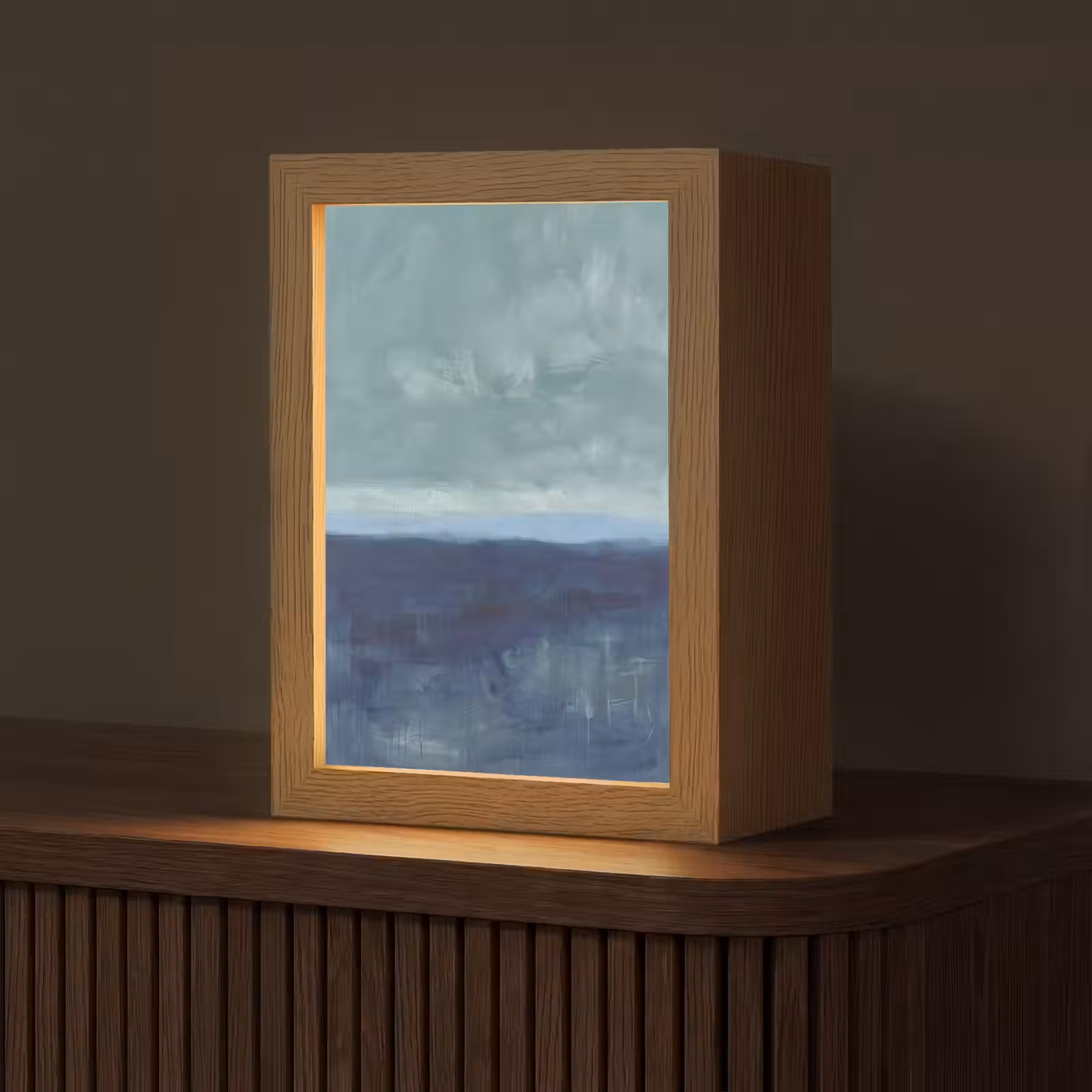 Gepersonaliseerde Lightbox - Abstract - Lagen - Rust - Modern - Blauw — 1