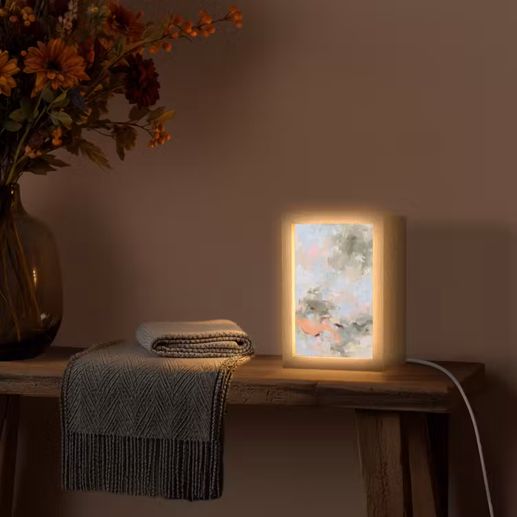 Gepersonaliseerde Lightbox - Abstract - Borstelstreken - Kunst - Modern - Pastel — 3