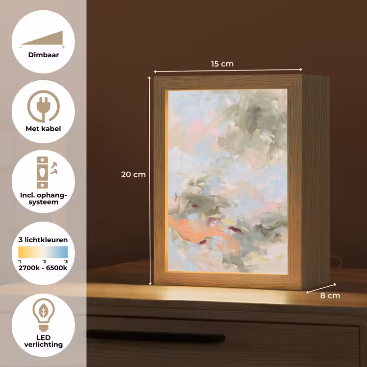 Gepersonaliseerde Lightbox - Abstract - Borstelstreken - Kunst - Modern - Pastel — 7