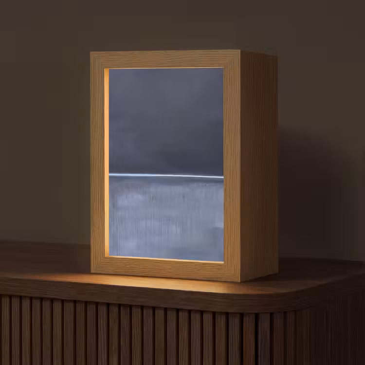 Gepersonaliseerde Lightbox - Abstract - Horizontale lijn - Minimalistisch - Donkerblauw - Kunst — 1