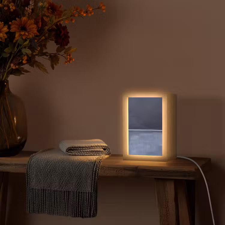 Gepersonaliseerde Lightbox - Abstract - Horizontale lijn - Minimalistisch - Donkerblauw - Kunst — 3