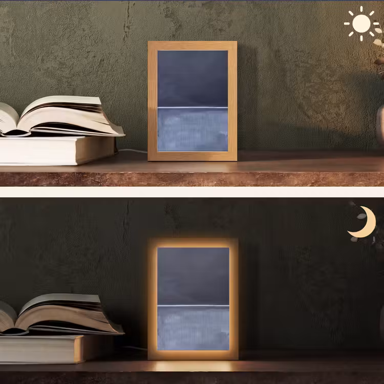 Gepersonaliseerde Lightbox - Abstract - Horizontale lijn - Minimalistisch - Donkerblauw - Kunst — 5