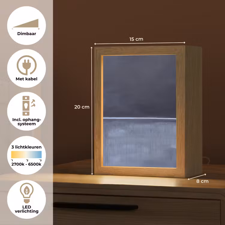 Gepersonaliseerde Lightbox - Abstract - Horizontale lijn - Minimalistisch - Donkerblauw - Kunst — 7