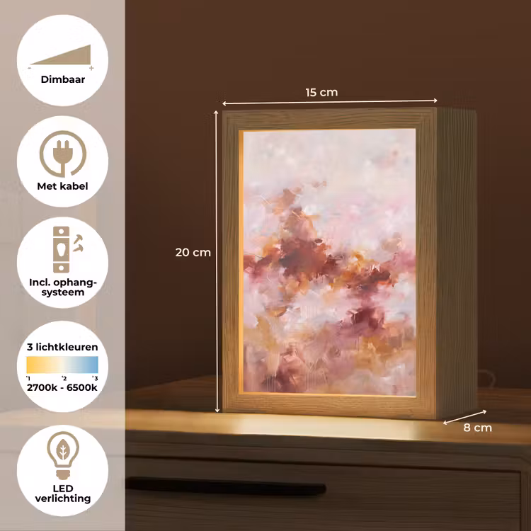Gepersonaliseerde Lightbox - Abstract - Kleurrijk - Kunst - Modern - Roze-Rood — 7