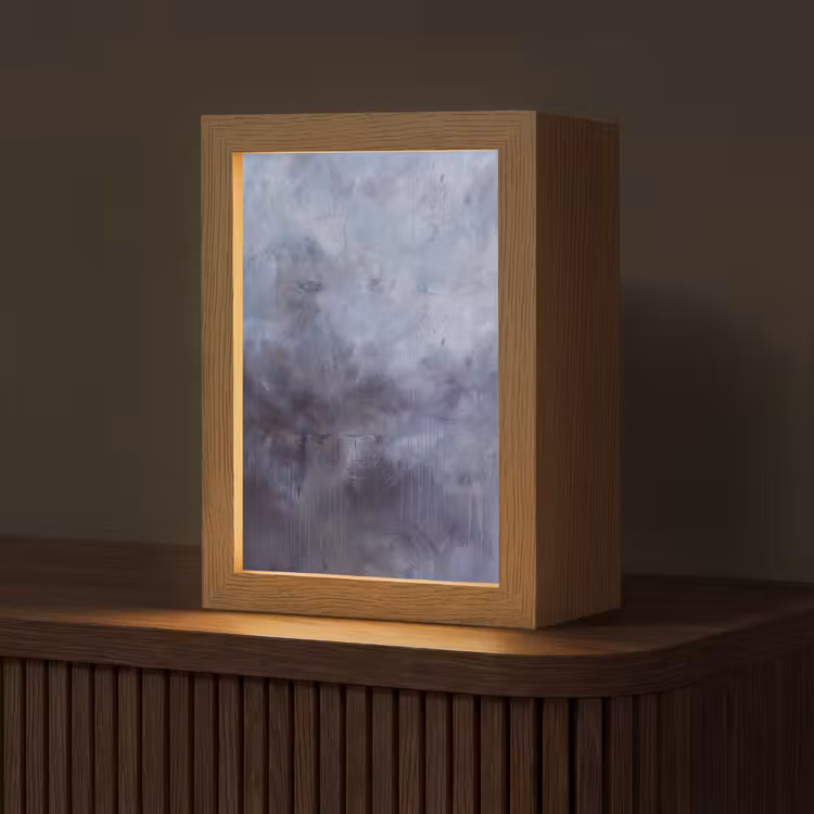 Gepersonaliseerde Lightbox - Abstract - Kwaststreken - Modern - Kunst - Grijs — 1