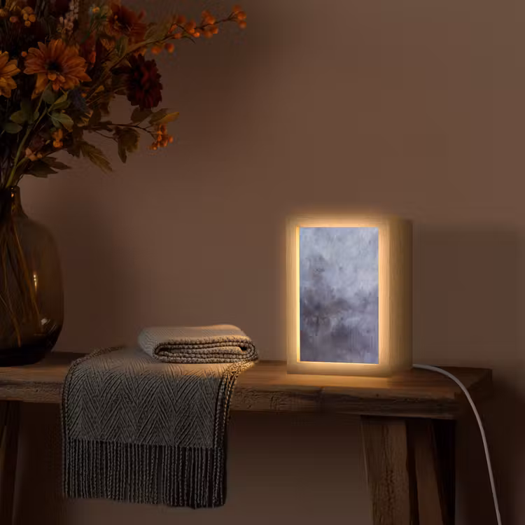 Gepersonaliseerde Lightbox - Abstract - Kwaststreken - Modern - Kunst - Grijs — 3