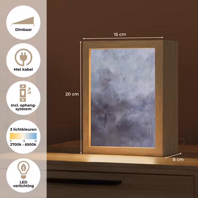 Gepersonaliseerde Lightbox - Abstract - Kwaststreken - Modern - Kunst - Grijs — 7